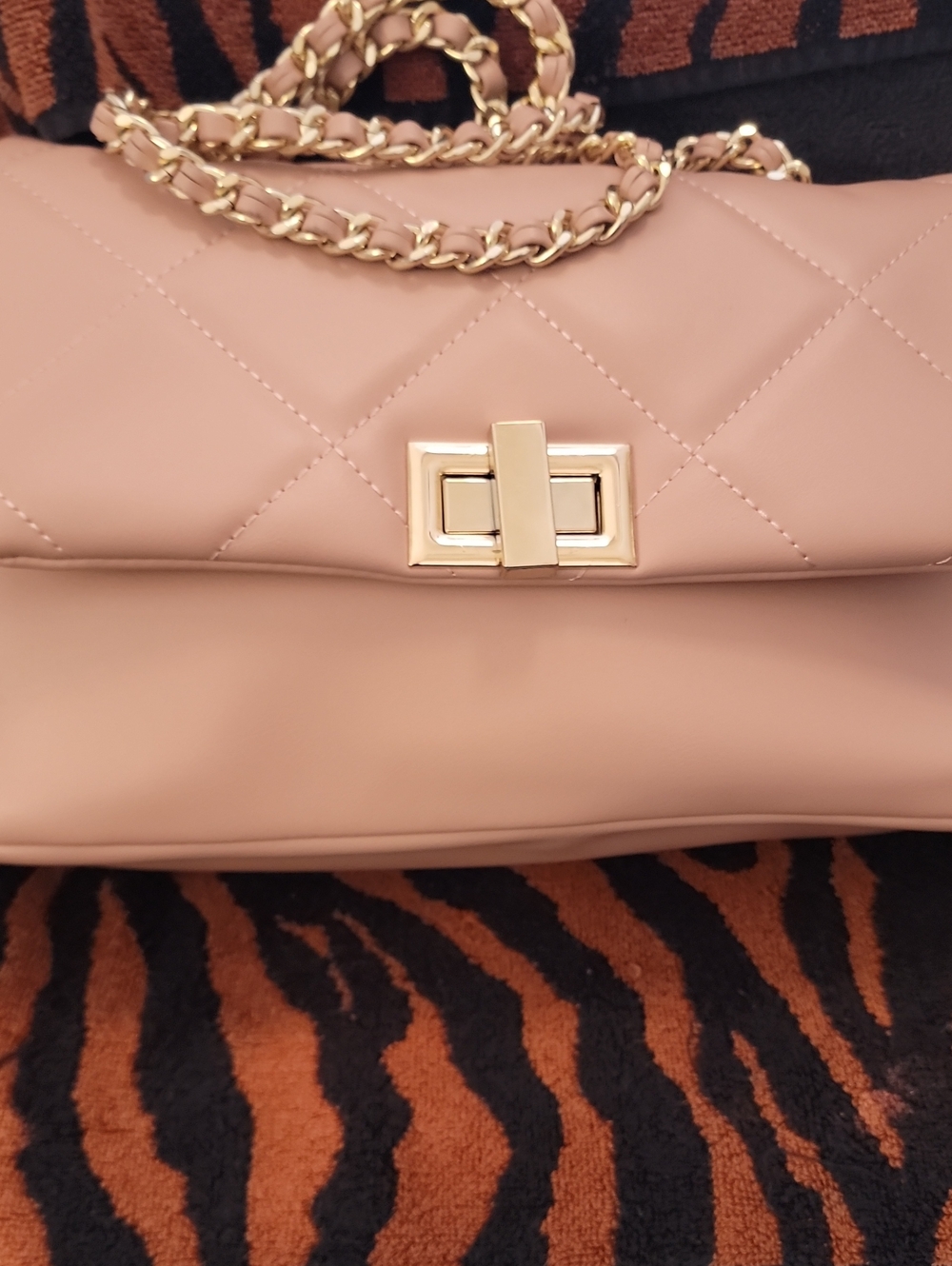 Aldo Quilted Chain Crossbody - Blush
